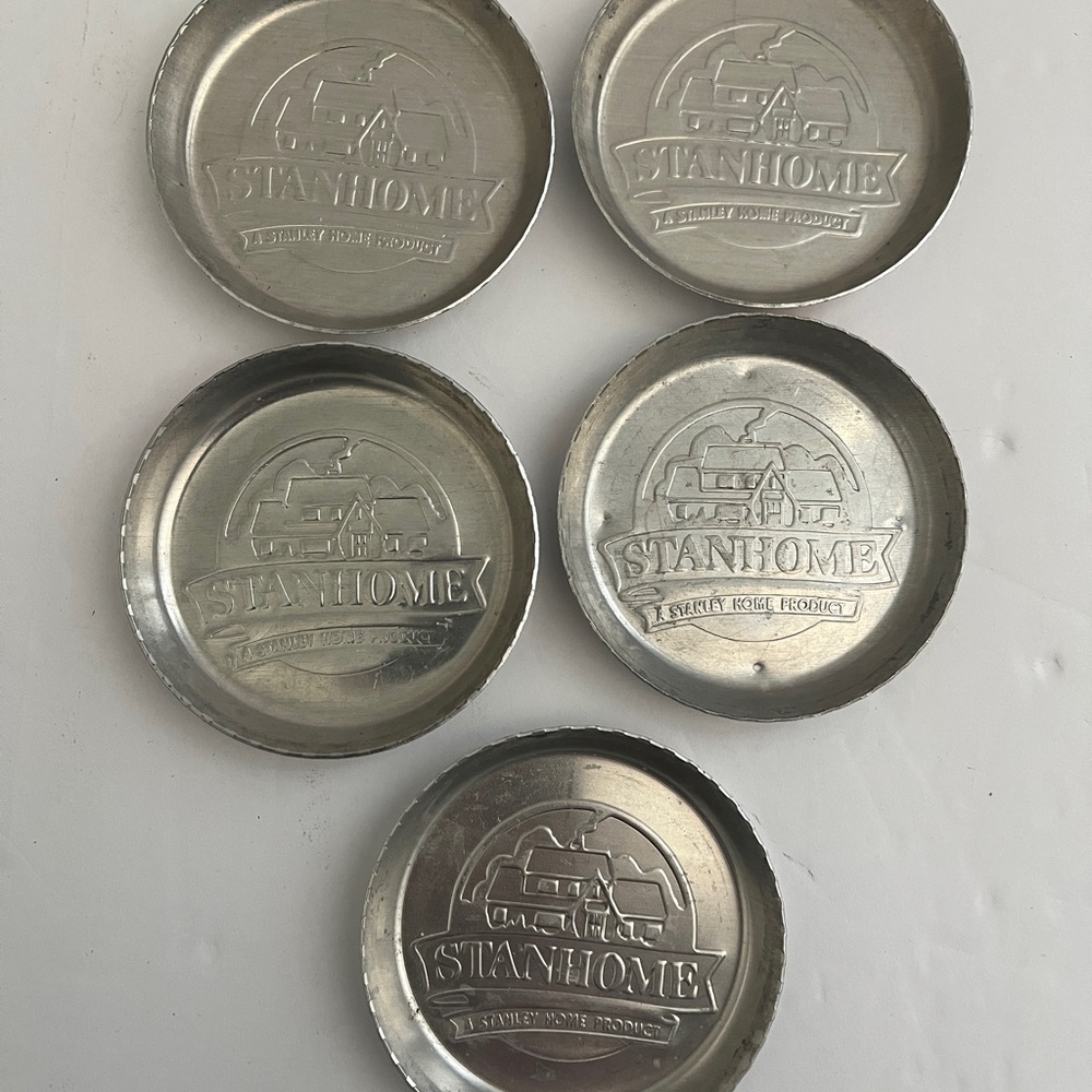 5 Vintage Stanley Metal Coasters